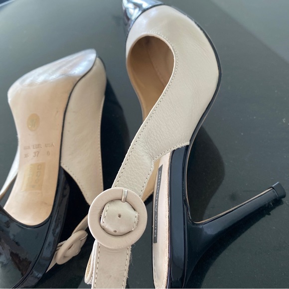 Nina Armando Lacey Pointed Toe Slingback Patent Heels Size 37 Pumps WOMENS Shoes - Picture 7 of 8